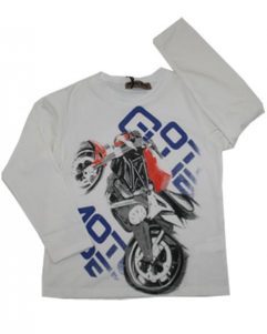 T-shirt - Boys Motorcykel Hvid