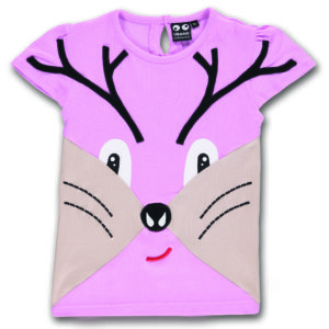 T-shirt med hjort lyserød fra Ubang